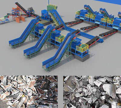 Außendienst Stahlschrottwagen Abfallmetallschredder Hammermühle Recyclingmaschine