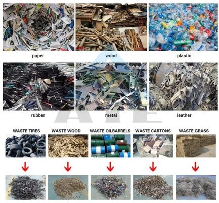 Schredder des Typs 800 für Altkautschuk, Kunststoff, Karton, Metallschrott, Reifen, Mülltonnen und -fässer