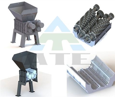 Vielseitiger Vierachsschredder zum Recycling von Metallholz und Kunststoff in verschiedenen Branchen