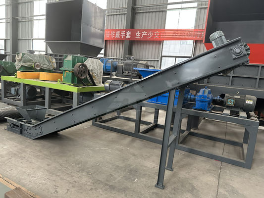 50kW Doppelwellen-Schredder für Holzpaletten und Schrottmetall/Kunststofffördersystem