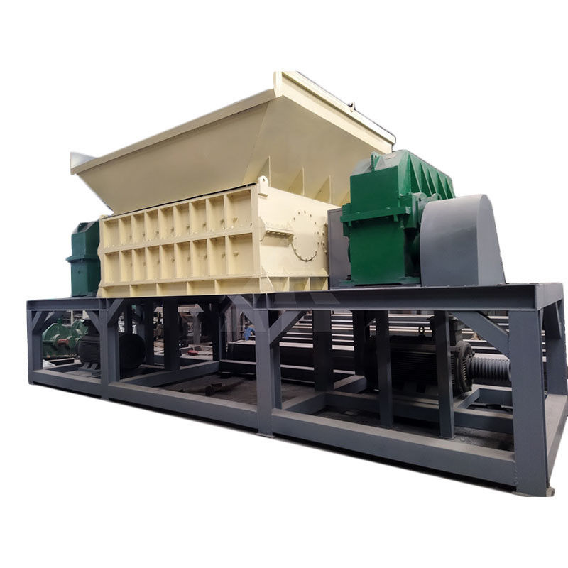 50kW Doppelwellen-Schredder für Plastikflaschen Lkw-Reifen und Metallschrott Recycling